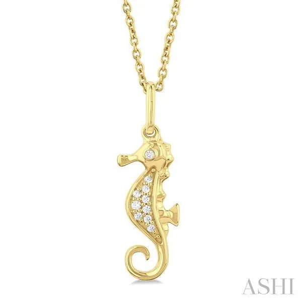 1/20 Ctw Petite Seahorse Round Cut Diamond Fashion Pendant With Chain in 10K Yellow Gold Hart's Jewelers Grants Pass, OR