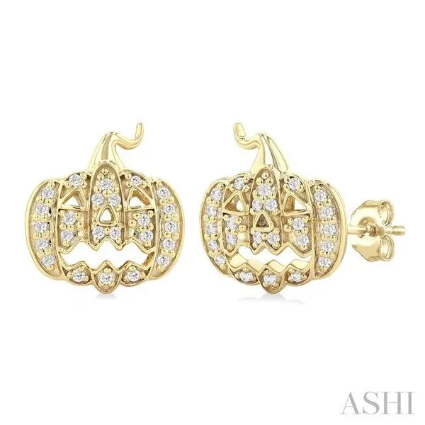 1/6 Ctw Petite Pumpkin Single Cut Diamond Fashion Earrings in 10K Yellow Gold Hart's Jewelers Grants Pass, OR