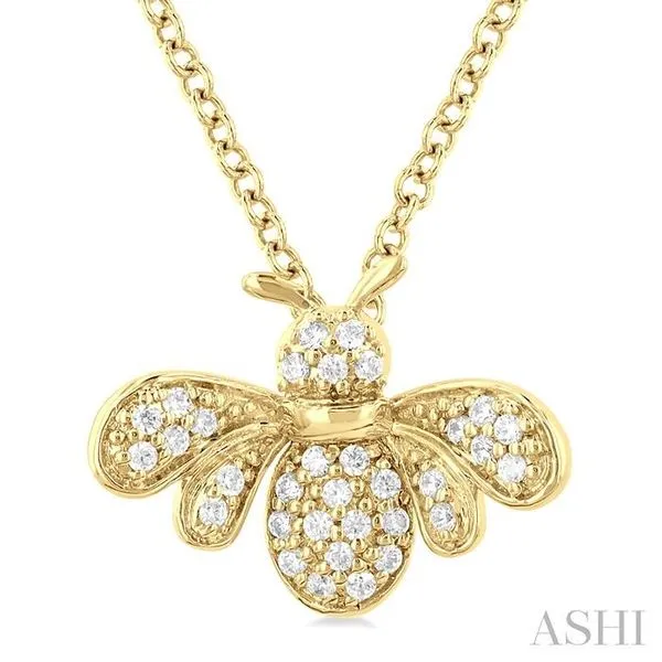 1/10 Ctw Petite Bumble Bee Round Cut Diamond Fashion Pendant With Chain in 10K Yellow Gold Hart's Jewelers Grants Pass, OR
