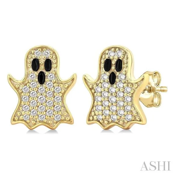 1/6 Ctw Petite Ghost Single Cut Diamond Fashion Earrings in 10K Yellow Gold Hart's Jewelers Grants Pass, OR