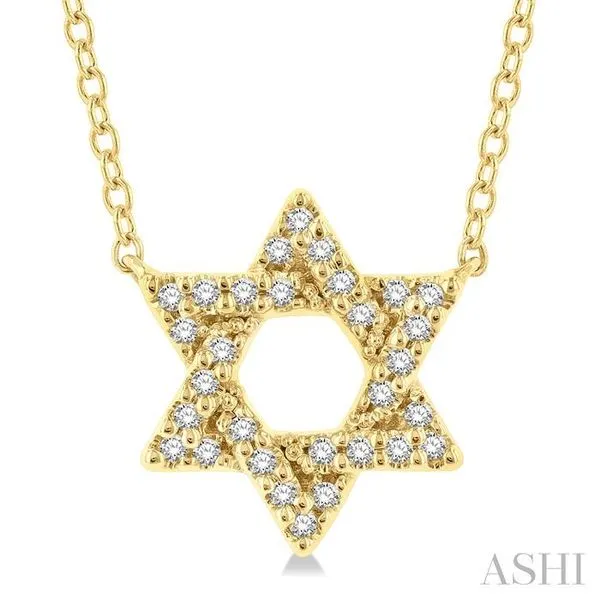 1/10 Ctw Petite Star of David Round Cut Diamond Fashion Pendant With Chain in 10K Yellow Gold Hart's Jewelers Grants Pass, OR