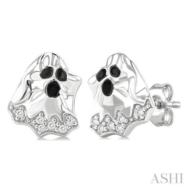 1/20 Ctw Petite Ghost Single Cut Diamond Fashion Earrings in 10K White Gold Hart's Jewelers Grants Pass, OR