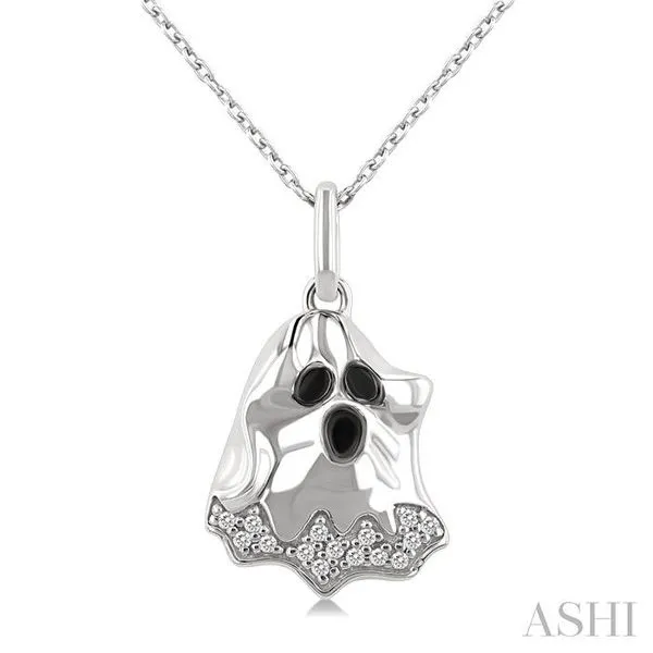 1/20 Ctw Petite Ghost Single Cut Diamond Pendant With Chain in 10K White Gold Hart's Jewelers Grants Pass, OR