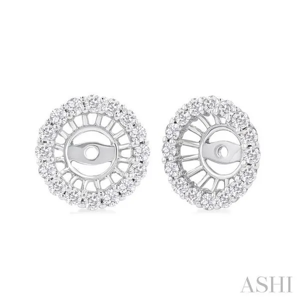 3/8 Ctw Round Cut Diamond 5MM Round Earrings Jacket in 14K White Gold Hart's Jewelers Grants Pass, OR