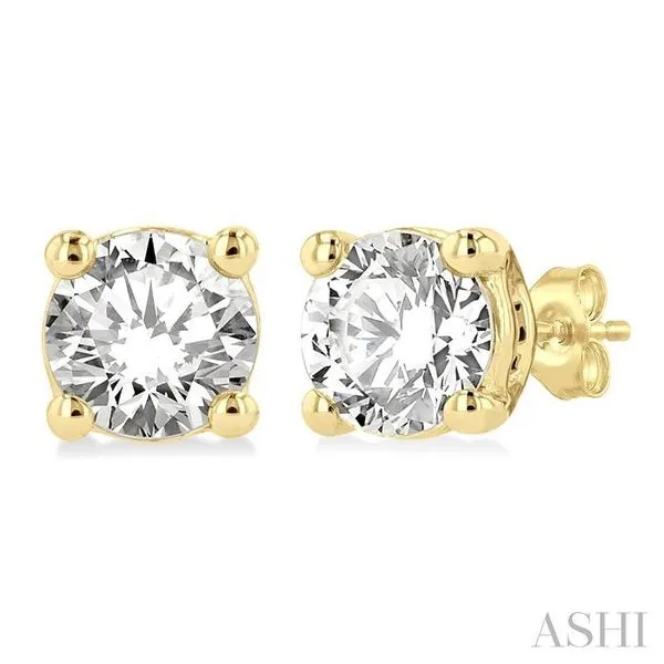 5/8 Ctw Round Cut Diamond Stud Earring in 14K Yellow Gold Hart's Jewelers Grants Pass, OR