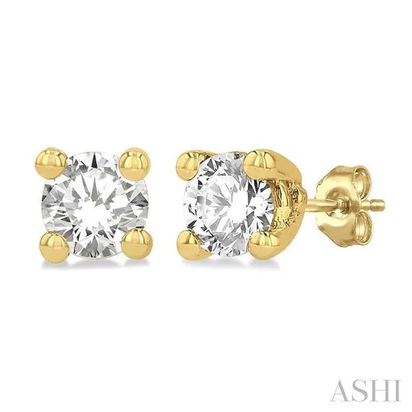 1/10 Ctw Round Cut Diamond Stud Earring in 14K Yellow Gold Hart's Jewelers Grants Pass, OR