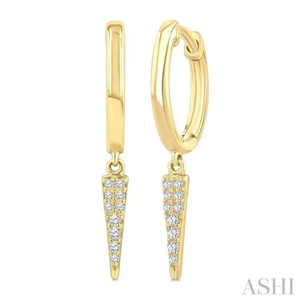 1/10 Ctw Single Cut Diamond Spike Petite Huggie Earrings in 10K Yellow Gold Hart's Jewelers Grants Pass, OR