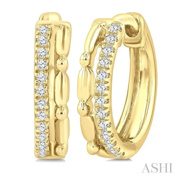 1/10 Ctw Single Cut Diamond Bead Petite Huggie Fashion Earrings in 10K Yellow Gold Hart's Jewelers Grants Pass, OR