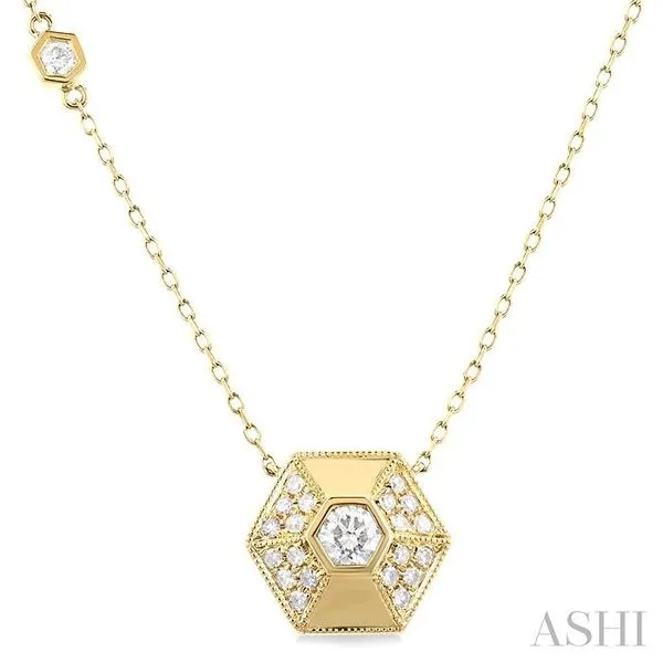 3/8 Ctw Hexagon Shape Single Cut Diamond Fashion Necklace in 14K Yellow Gold Hart's Jewelers Grants Pass, OR