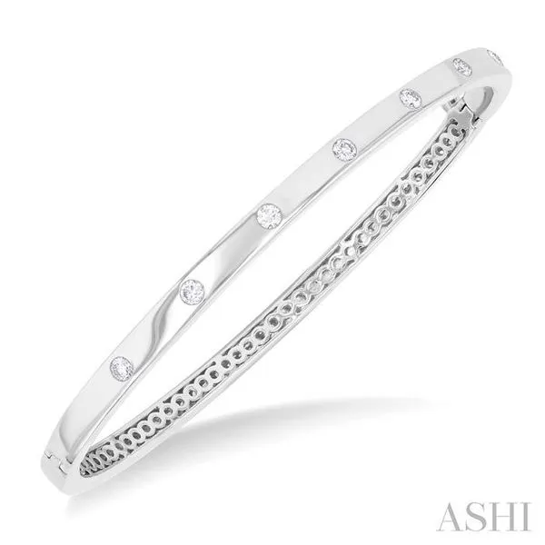 3/8 Ctw Flush Bezel Set Diamond Fashion Bangle in 14K White Gold Hart's Jewelers Grants Pass, OR