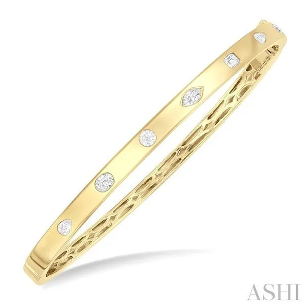 3/4 Ctw Spaced Mixed Shape Diamond Cut Fashion Bangle in 14K Yellow Gold Hart's Jewelers Grants Pass, OR