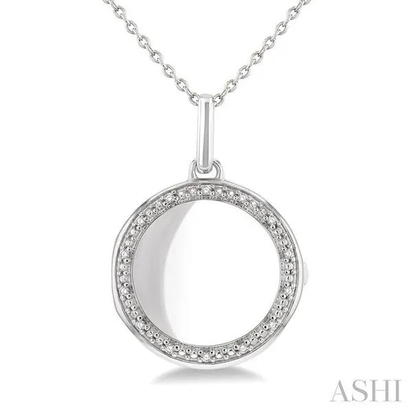 1/10 Ctw Circle Shape Round Cut Diamond Keepsake Locket Pendant With Chain in Sterling Silver Hart's Jewelers Grants Pass, OR
