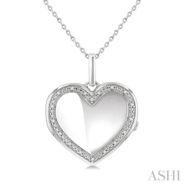 1/10 Ctw Heart Shape Round Cut Diamond Keepsake Locket Pendant With Chain in Sterling Silver Hart's Jewelers Grants Pass, OR