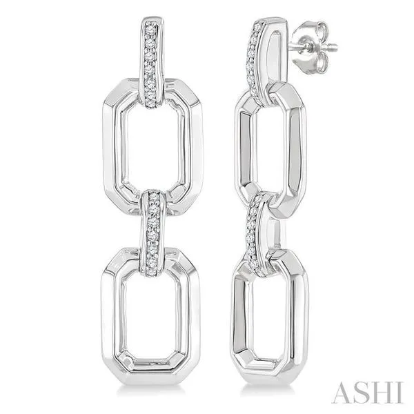 1/10 Ctw Bold Open Window Octagonal Shape D-Link Round Cut Diamond Fashion Earring in Sterling Silver Hart's Jewelers Grants Pass, OR