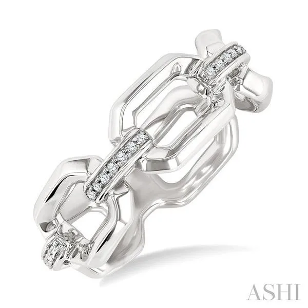 1/20 Ctw Bold Open Window Octagonal Shape D-Link Round Cut Diamond Ring in Sterling Silver Hart's Jewelers Grants Pass, OR