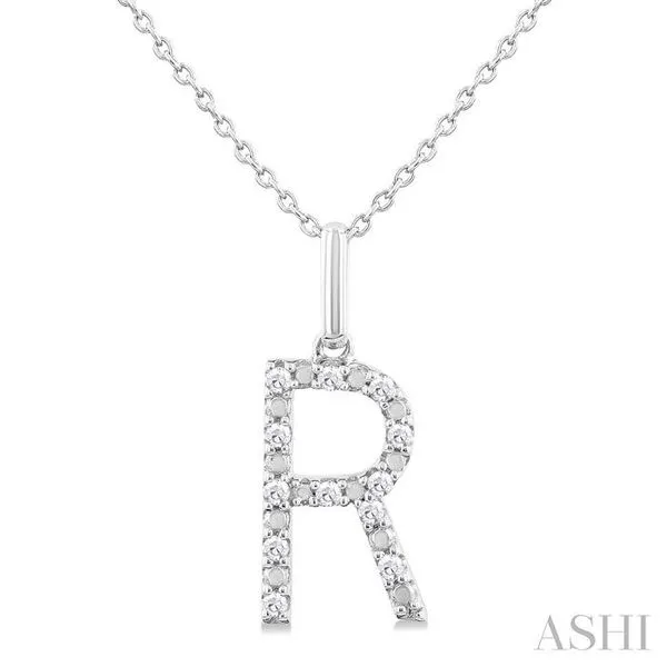 1/10 Ctw Initial 'R' Round Cut Diamond Fashion Pendant With Chain in Sterling Silver Hart's Jewelers Grants Pass, OR
