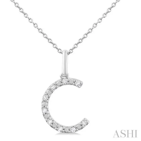 1/20 Ctw Initial 'C' Round Cut Diamond Fashion Pendant With Chain in Sterling Silver Hart's Jewelers Grants Pass, OR