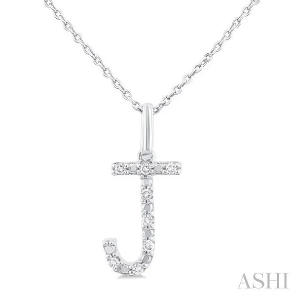 1/20 Ctw Initial 'J' Round Cut Diamond Fashion Pendant With Chain in Sterling Silver Hart's Jewelers Grants Pass, OR