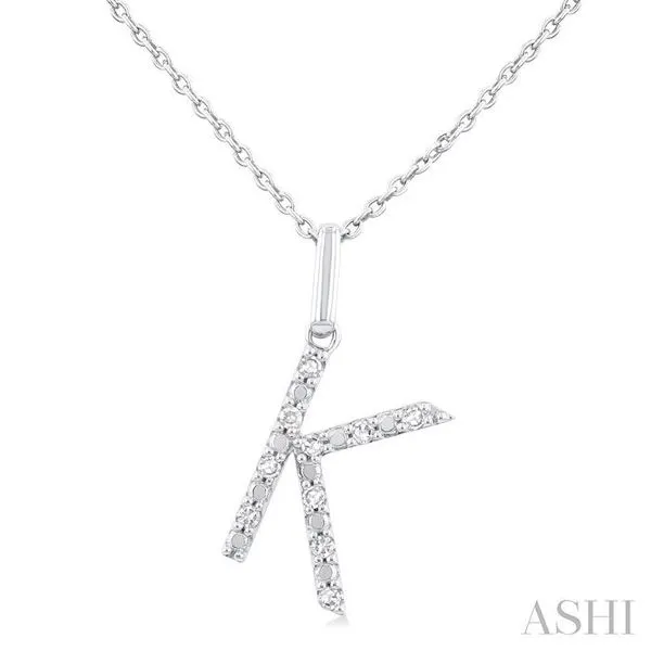 1/20 Ctw Initial 'K' Round Cut Diamond Fashion Pendant With Chain in Sterling Silver Hart's Jewelers Grants Pass, OR