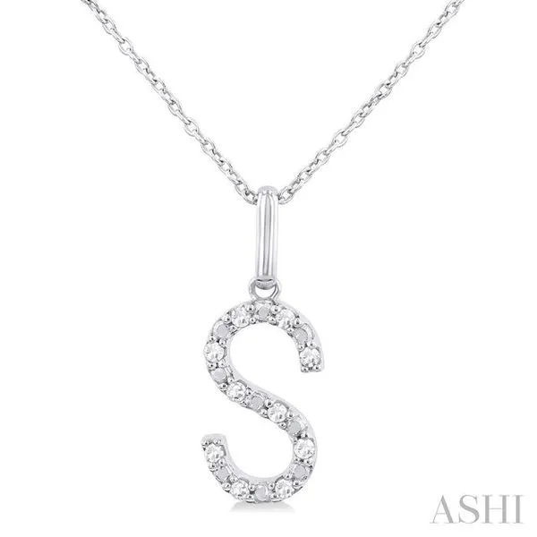 1/20 Ctw Initial 'S' Round Cut Diamond Fashion Pendant With Chain in Sterling Silver Hart's Jewelers Grants Pass, OR