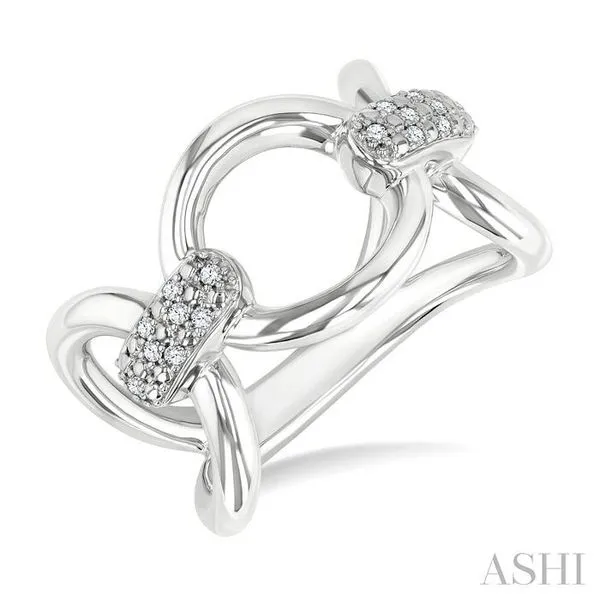 1/10 Ctw Oval Shape Bar Accent Round Cut Diamond Bold Fashion Ring in Sterling Silver Hart's Jewelers Grants Pass, OR