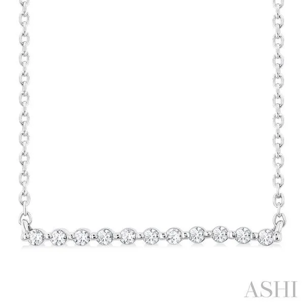 1/10 Ctw Petite Bar Round Cut Diamond Pendant With Chain in Sterling Silver Hart's Jewelers Grants Pass, OR