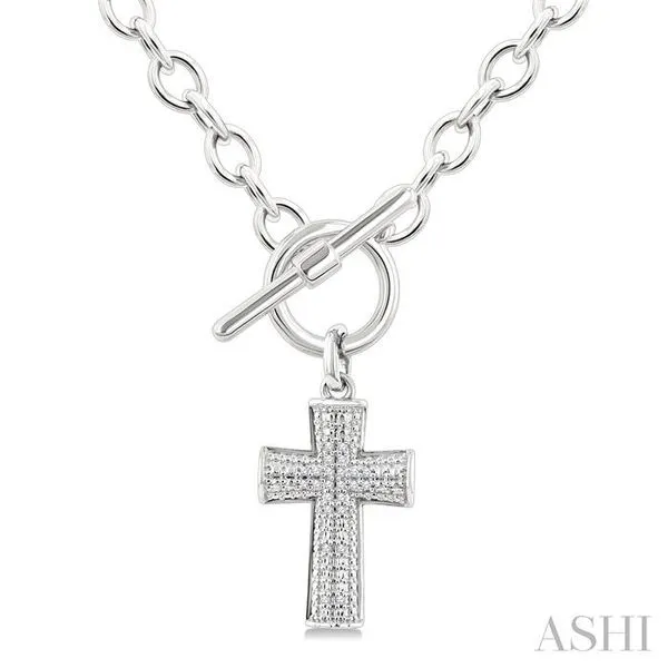 1/20 Ctw Cross Toggle Single Cut Diamond Fashion Necklace in Sterling Silver Hart's Jewelers Grants Pass, OR