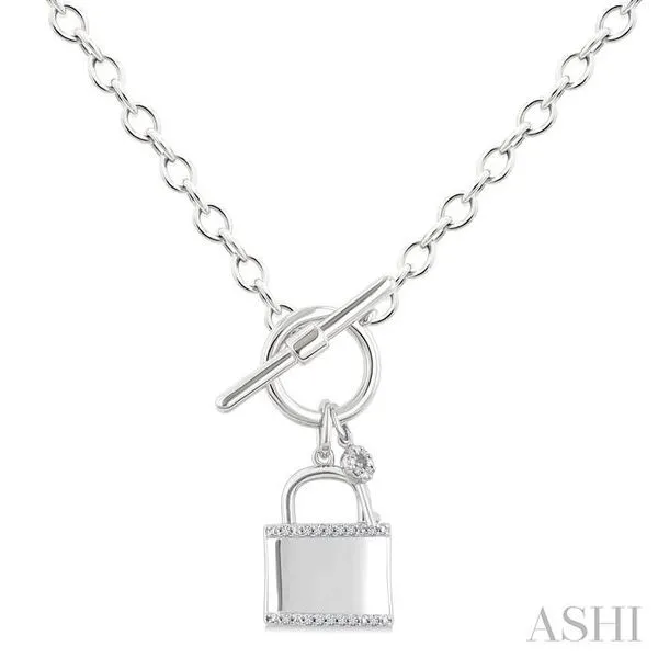 1/10 Ctw Lock & Key Toggle Single Cut Diamond Fashion Necklace in Sterling Silver Hart's Jewelers Grants Pass, OR