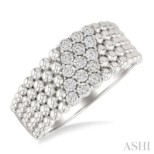 1/10 Ctw Bold Ball Bead and Slanted Single Cut Diamond Fashion Ring in Sterling Silver Hart's Jewelers Grants Pass, OR