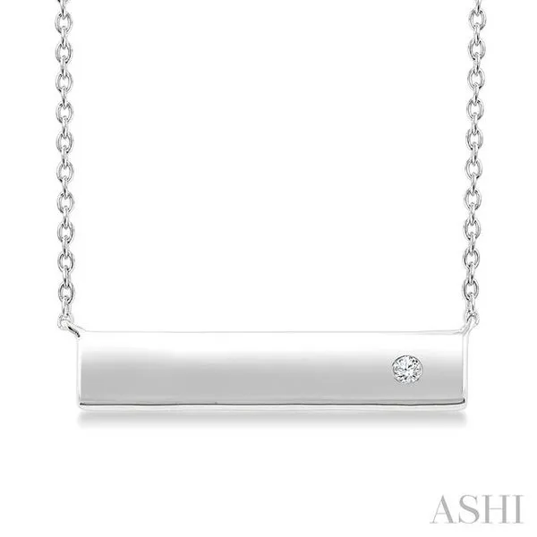 1/50 Ctw Horizontal Bar Round Cut Diamond Fashion Pendant With Chain in Sterling Silver Hart's Jewelers Grants Pass, OR