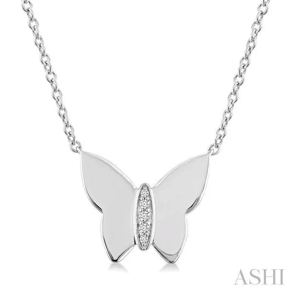 1/20 Ctw Butterfly Single Cut Diamond Fashion Pendant With Chain in Sterling Silver Hart's Jewelers Grants Pass, OR