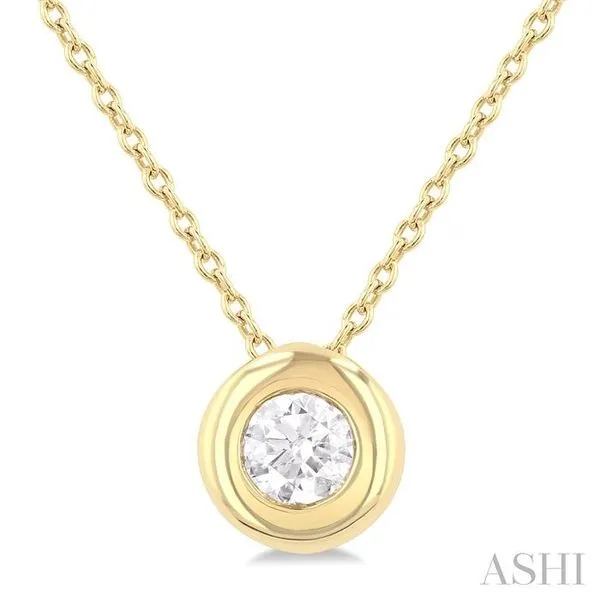 1/3 Ctw Bubble Bezel Set Round Cut Diamond Fashion Pendant With Chain in 14K Yellow Gold Hart's Jewelers Grants Pass, OR