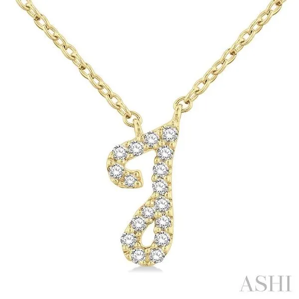 1/20 Ctw Initial 'J' Round cut Diamond Pendant With Chain in 10K Yellow Gold Hart's Jewelers Grants Pass, OR