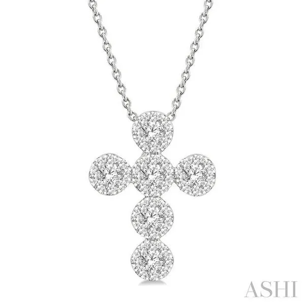 1/2 Ctw Lovebright Cross Round Cut Diamond Fashion Pendant With Chain in 14K White Gold Hart's Jewelers Grants Pass, OR