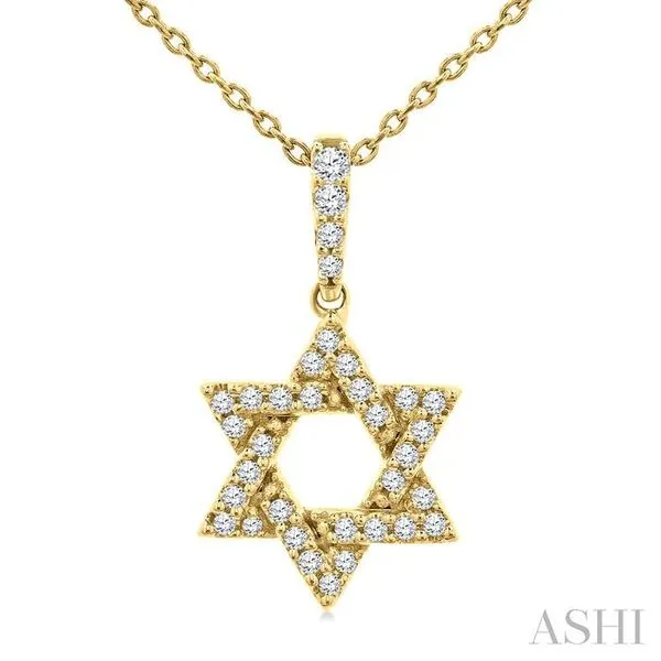 1/6 Ctw Star of David Round Cut Diamond Fashion Pendant With Chain in 10K Yellow Gold Hart's Jewelers Grants Pass, OR