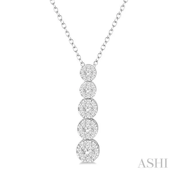 5/8 Ctw Five Mount Lovebright Round Cut Diamond Pendant With Chain in 14K White Gold Hart's Jewelers Grants Pass, OR