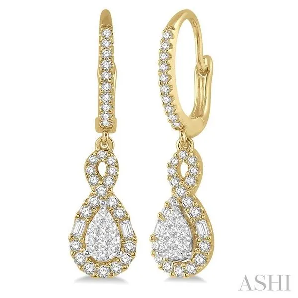 5/8 Ctw Pear Shape Lovebright Diamond Earrings in 14K Yellow and White Gold Hart's Jewelers Grants Pass, OR