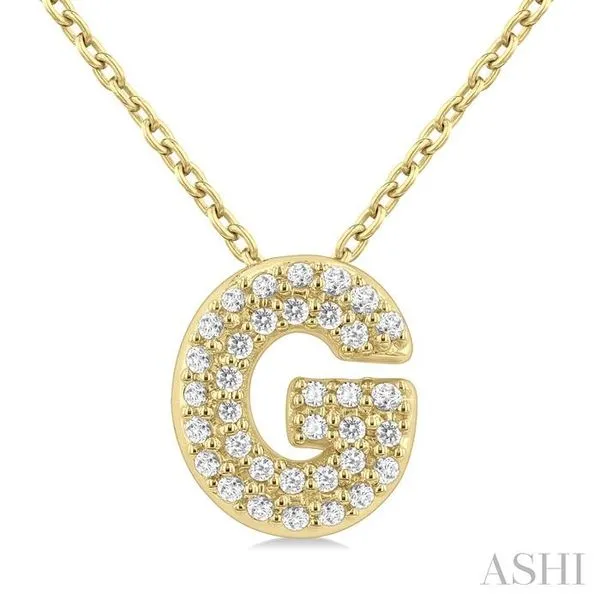 1/10 Ctw Initial 'G' Round Cut Diamond Fashion Pendant With Chain in 10K Yellow Gold Hart's Jewelers Grants Pass, OR