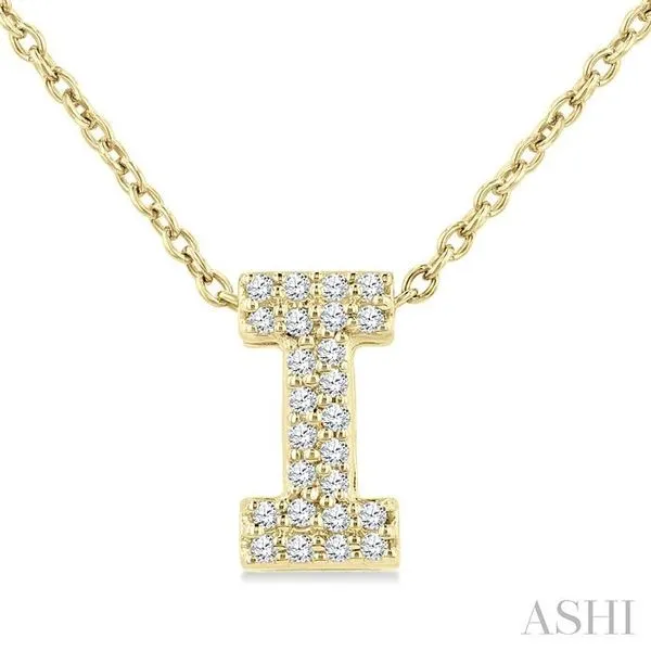 1/10 Ctw Initial 'I' Round Cut Diamond Fashion Pendant With Chain in 10K Yellow Gold Hart's Jewelers Grants Pass, OR