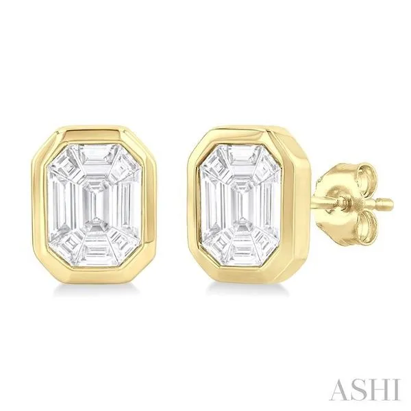 3/8 Ctw Emerald Pie Cut Diamond Fashion Stud Earring in 14K Yellow Gold Hart's Jewelers Grants Pass, OR