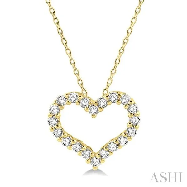 1/2 Ctw Heart Shape Round Cut Diamond Pendant With Chain in 14K Yellow Gold Hart's Jewelers Grants Pass, OR