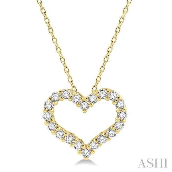 1/4 Ctw Heart Shape Round Cut Diamond Pendant With Chain in 14K Yellow Gold Hart's Jewelers Grants Pass, OR