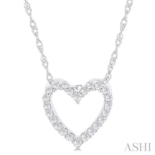 1/10 Ctw Heart Shape Round Cut Diamond Pendant With Chain in 14K White Gold Hart's Jewelers Grants Pass, OR