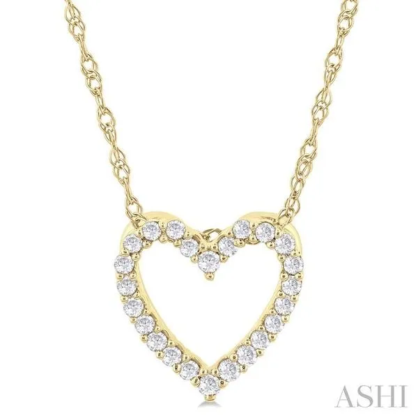 1/10 Ctw Heart Shape Round Cut Diamond Pendant With Chain in 10K Yellow Gold Hart's Jewelers Grants Pass, OR