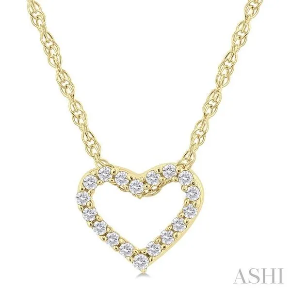 1/20 Ctw Heart Shape Round Cut Diamond Pendant With Chain in 10K Yellow Gold Hart's Jewelers Grants Pass, OR