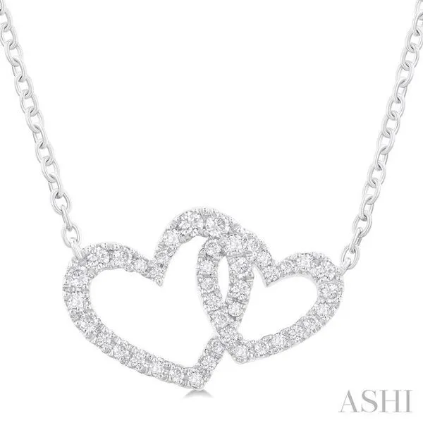 1/4 Ctw Interlocked Heart Round Cut Diamond Fashion Pendant With Chain in 10K White Gold Hart's Jewelers Grants Pass, OR
