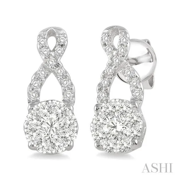 1/2 Ctw Lovebright Round Cut Diamond Earrings in 14K White Gold Hart's Jewelers Grants Pass, OR