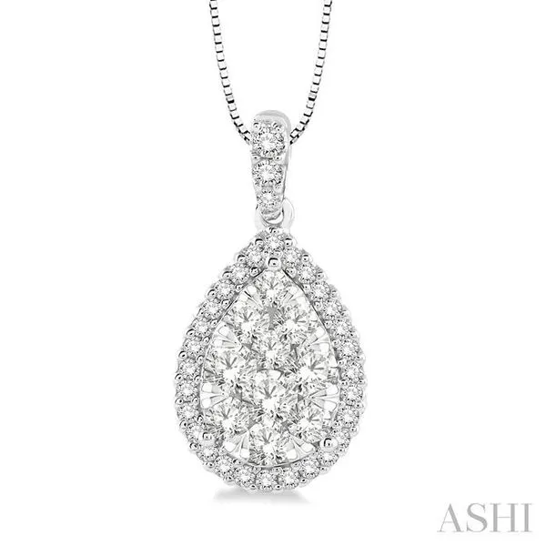 1/2 Ctw Pear Shape Diamond Lovebright Pendant in 14K White Gold with Chain Hart's Jewelers Grants Pass, OR