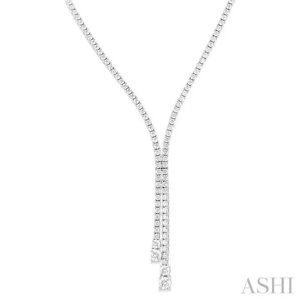 4 1/2 Ctw Y-Split Round Cut Diamond Lariat Necklace in 14K White Gold Hart's Jewelers Grants Pass, OR