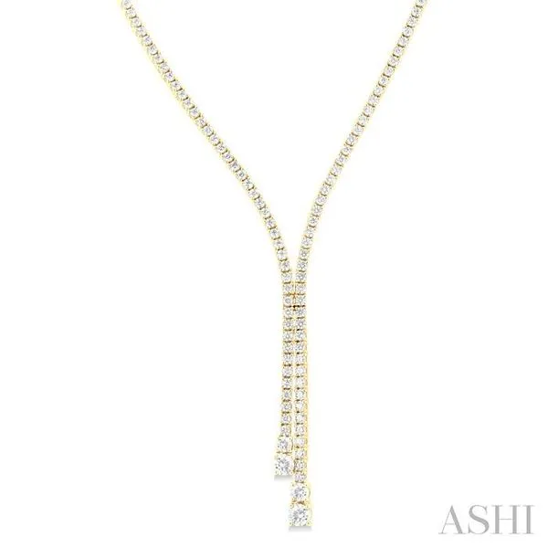 4 1/2 Ctw Y-Split Round Cut Diamond Lariat Necklace in 14K Yellow Gold Hart's Jewelers Grants Pass, OR